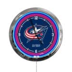 Columbus Blue Jackets 16-Inch LED Wall Clock in Chrome 3 Columbus Blue Jackets 16-Inch LED Wall Clock in Chrome