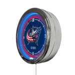 Columbus Blue Jackets 16-Inch LED Wall Clock in Chrome 4 Columbus Blue Jackets 16-Inch LED Wall Clock in Chrome