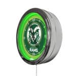 Colorado State University 16-Inch LED Wall Clock in Chrome 4 Colorado State University 16-Inch LED Wall Clock in Chrome
