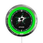 Dallas Stars 16-Inch LED Wall Clock in Chrome