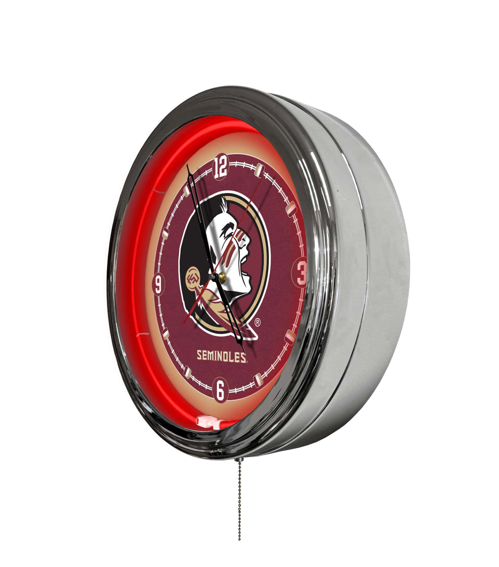 Florida State (Head) 16-Inch LED Wall Clock in Chrome 2 Florida State (Head) 16-Inch LED Wall Clock in Chrome - Image 2