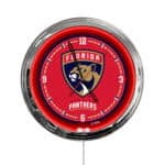 Florida Panthers 16-Inch LED Wall Clock in Chrome 3 Florida Panthers 16-Inch LED Wall Clock in Chrome