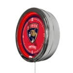 Florida Panthers 16-Inch LED Wall Clock in Chrome 4 Florida Panthers 16-Inch LED Wall Clock in Chrome