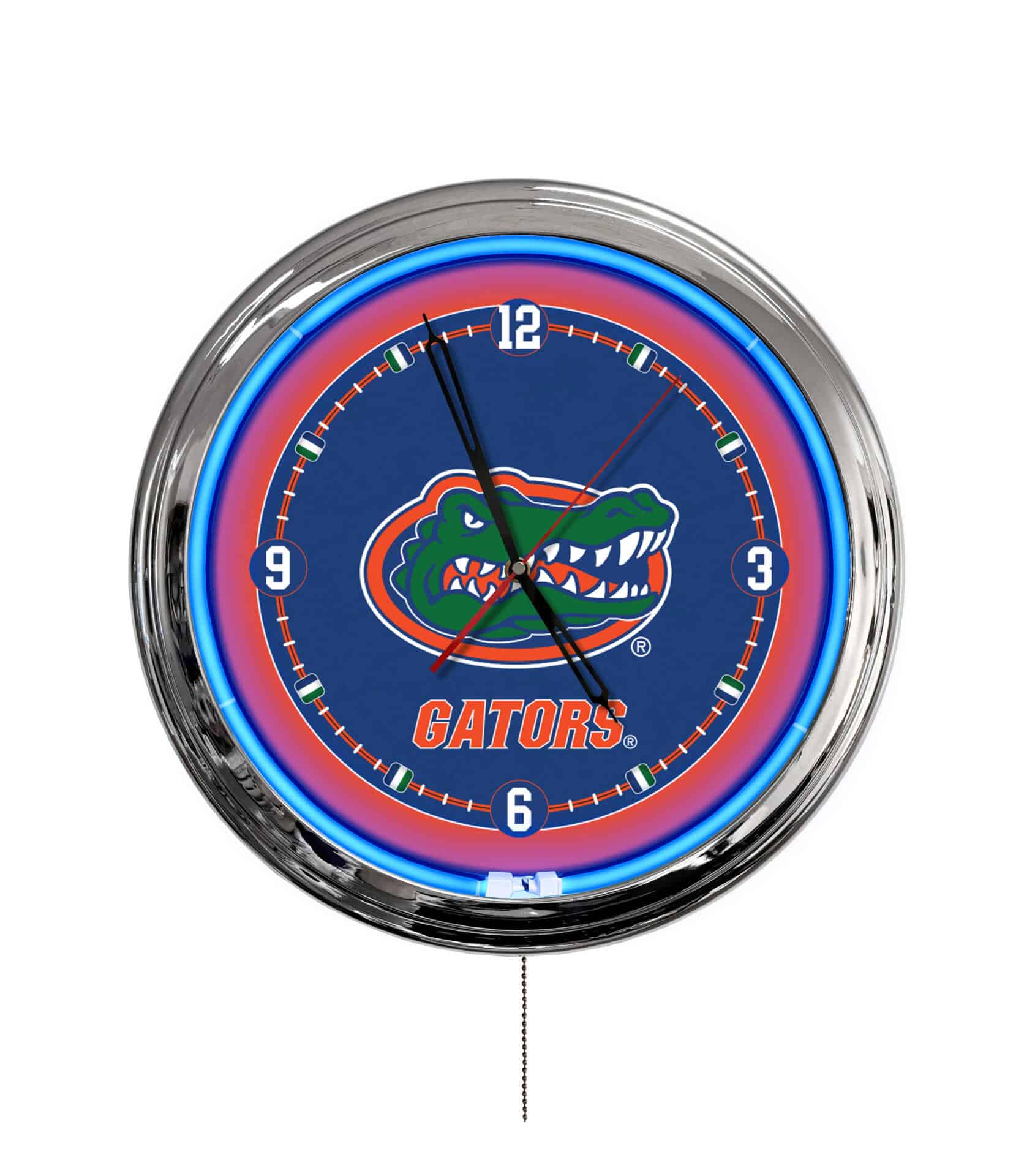 University of Florida 16-Inch LED Wall Clock in Chrome 1 University of Florida 16-Inch LED Wall Clock in Chrome