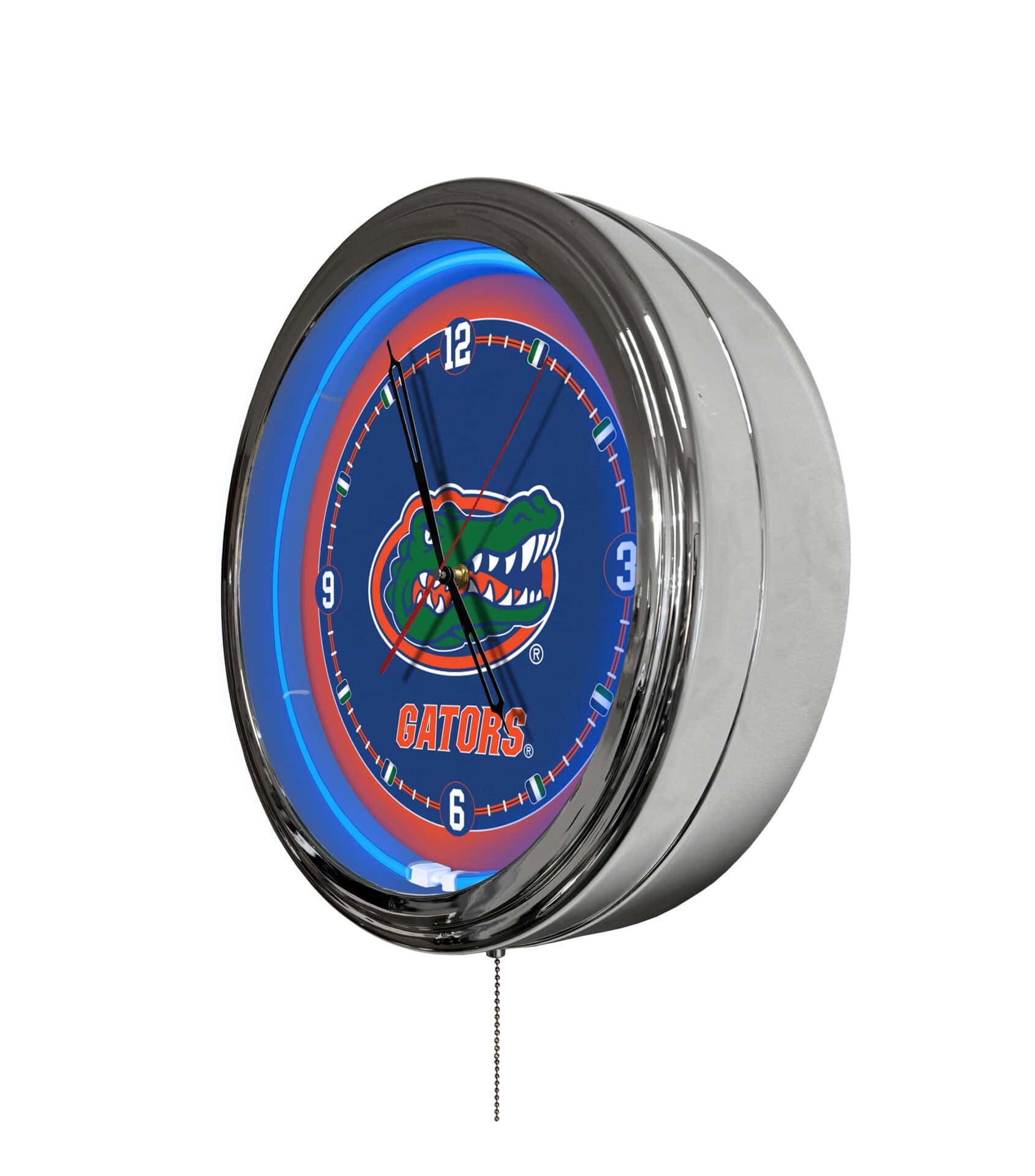 University of Florida 16-Inch LED Wall Clock in Chrome 2 University of Florida 16-Inch LED Wall Clock in Chrome - Image 2