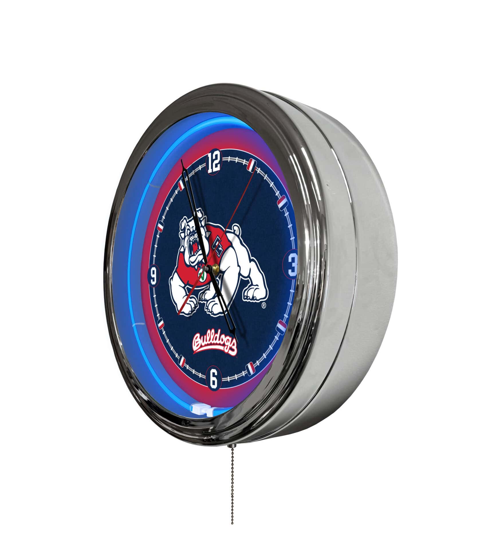 Fresno State University 16-Inch LED Wall Clock in Chrome 2 Fresno State University 16-Inch LED Wall Clock in Chrome - Image 2