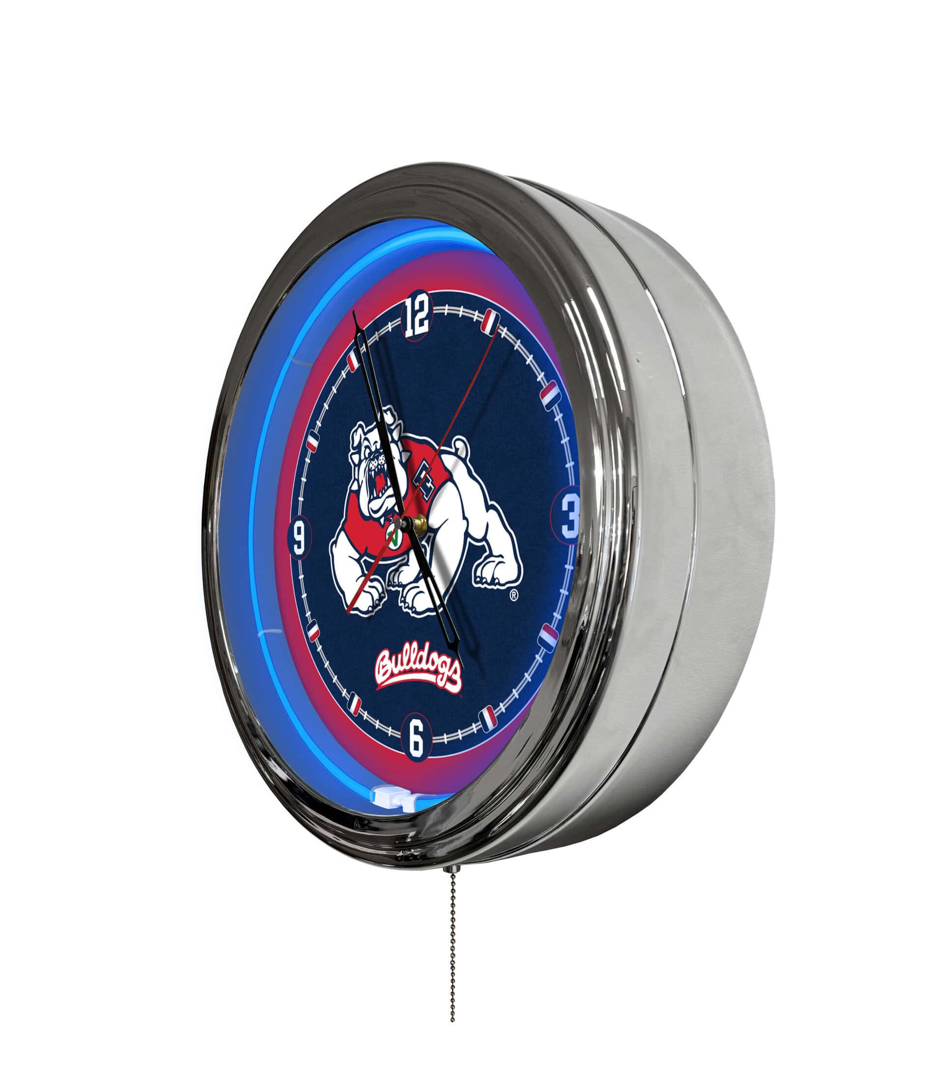 Fresno State University 16-Inch LED Wall Clock in Chrome 4 Fresno State University 16-Inch LED Wall Clock in Chrome