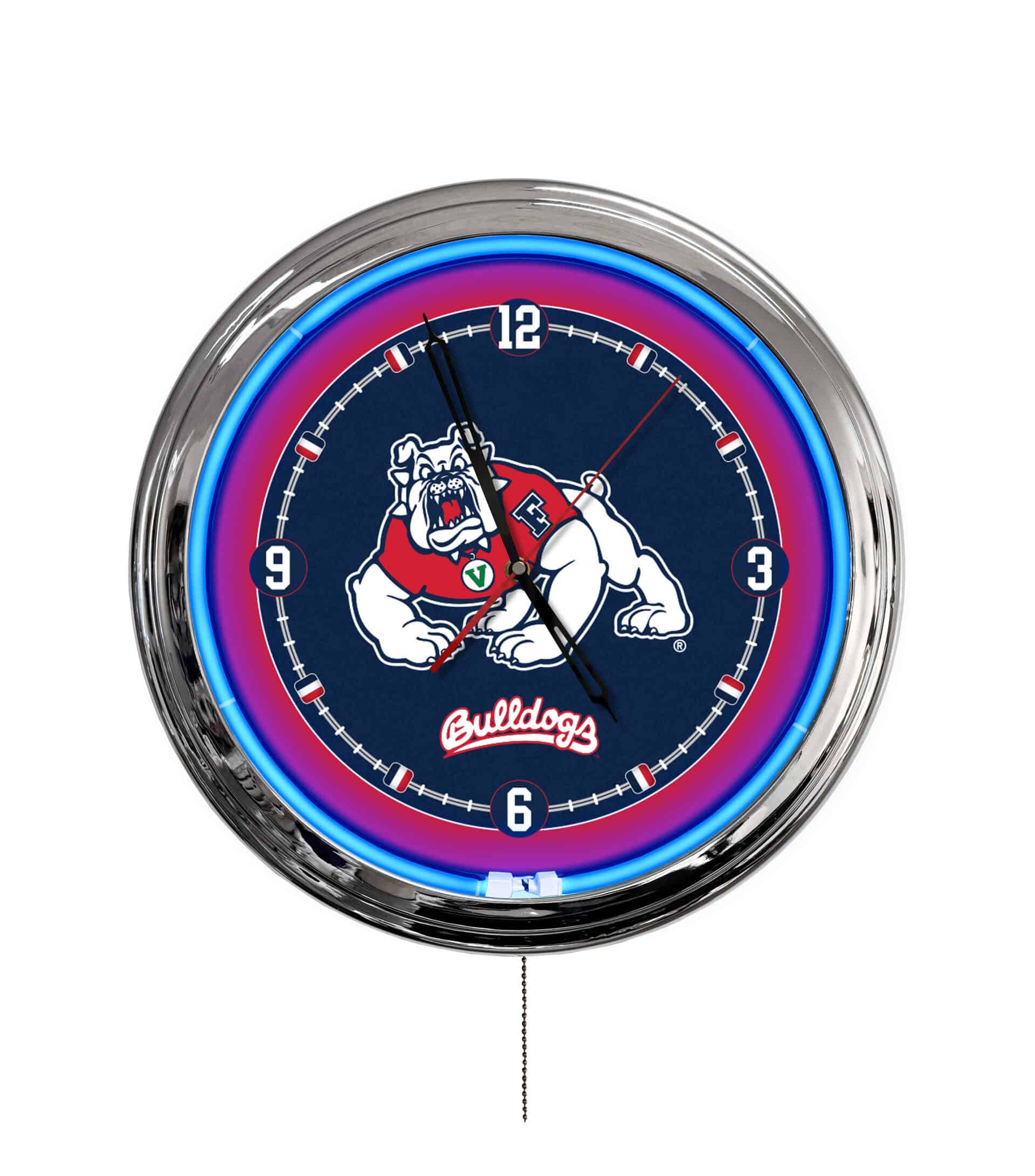 Fresno State University 16-Inch LED Wall Clock in Chrome 3 Fresno State University 16-Inch LED Wall Clock in Chrome