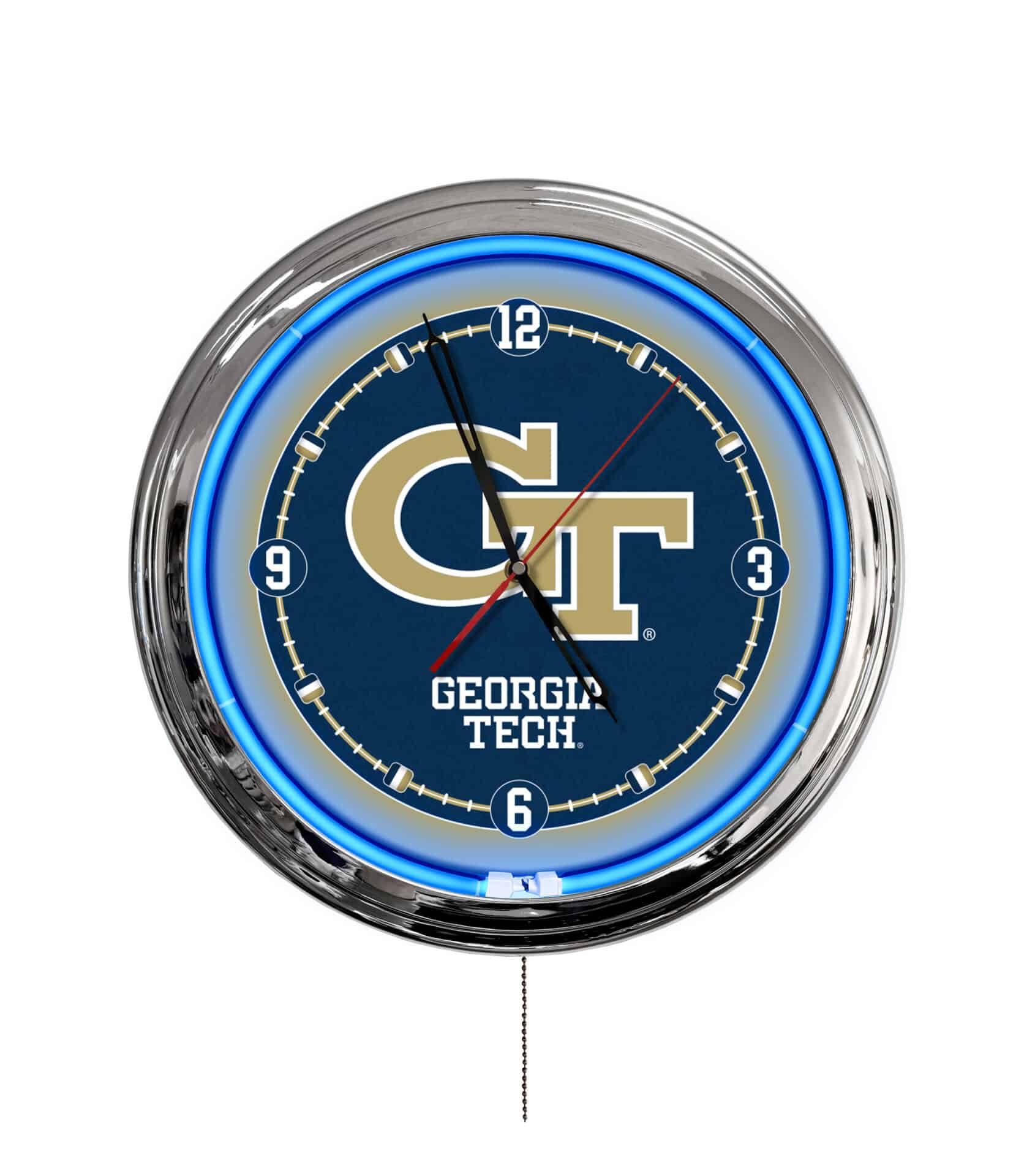 Georgia Tech 16-Inch LED Wall Clock in Chrome 1 Georgia Tech 16-Inch LED Wall Clock in Chrome