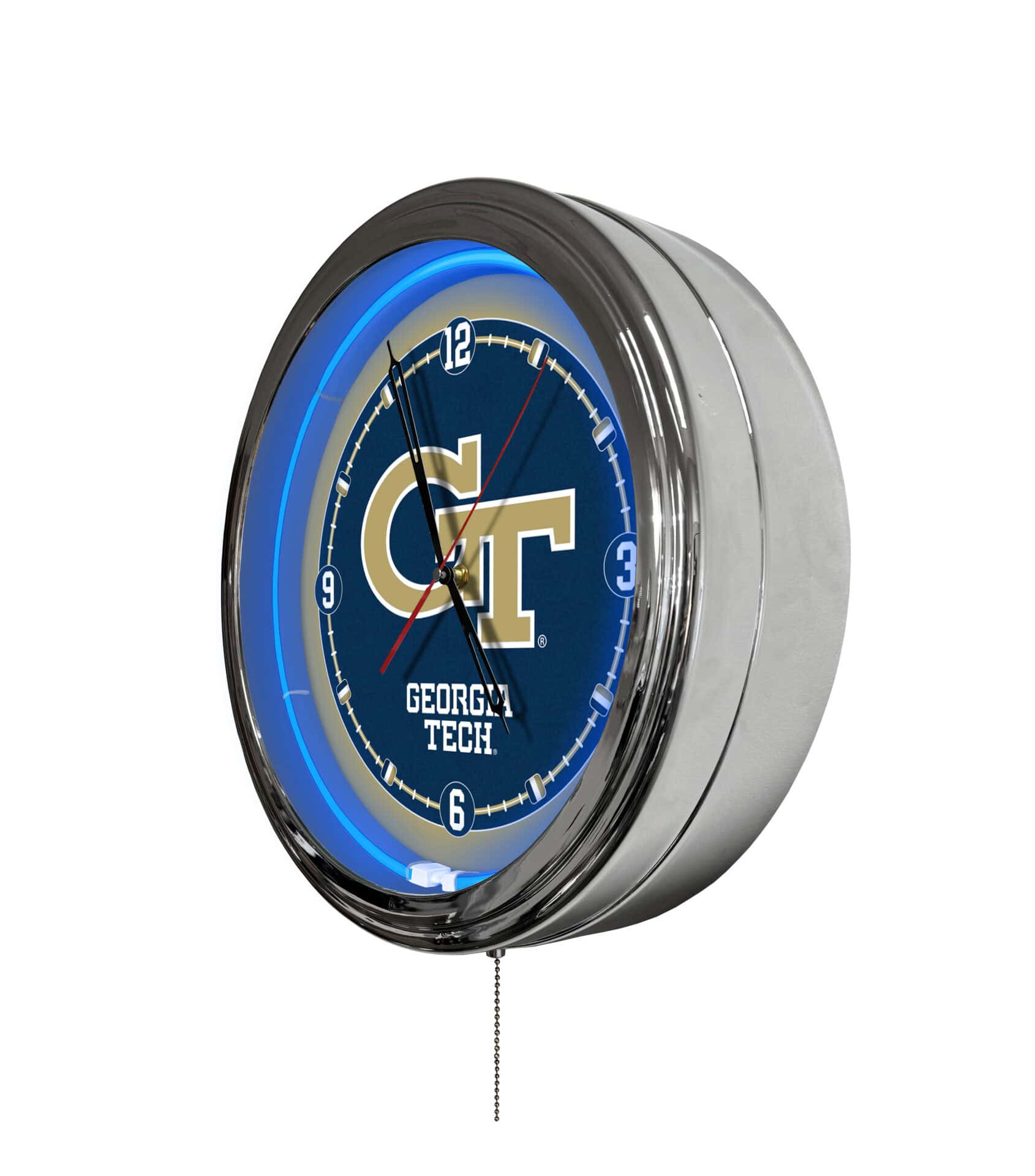 Georgia Tech 16-Inch LED Wall Clock in Chrome 2 Georgia Tech 16-Inch LED Wall Clock in Chrome - Image 2