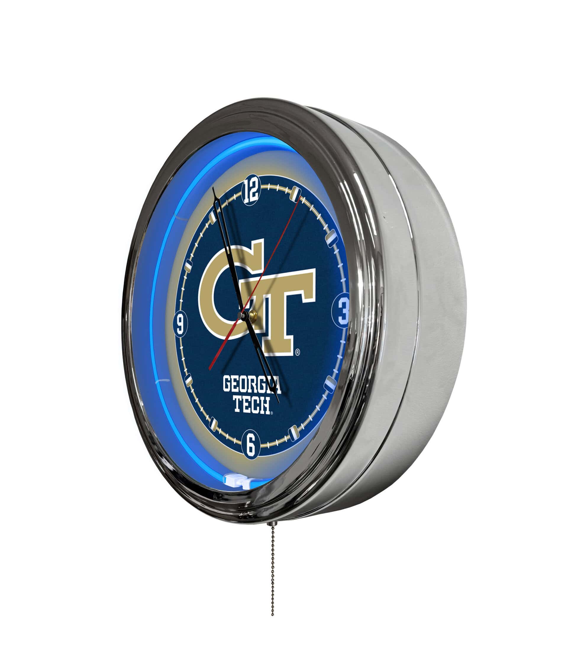 Georgia Tech 16-Inch LED Wall Clock in Chrome 4 Georgia Tech 16-Inch LED Wall Clock in Chrome