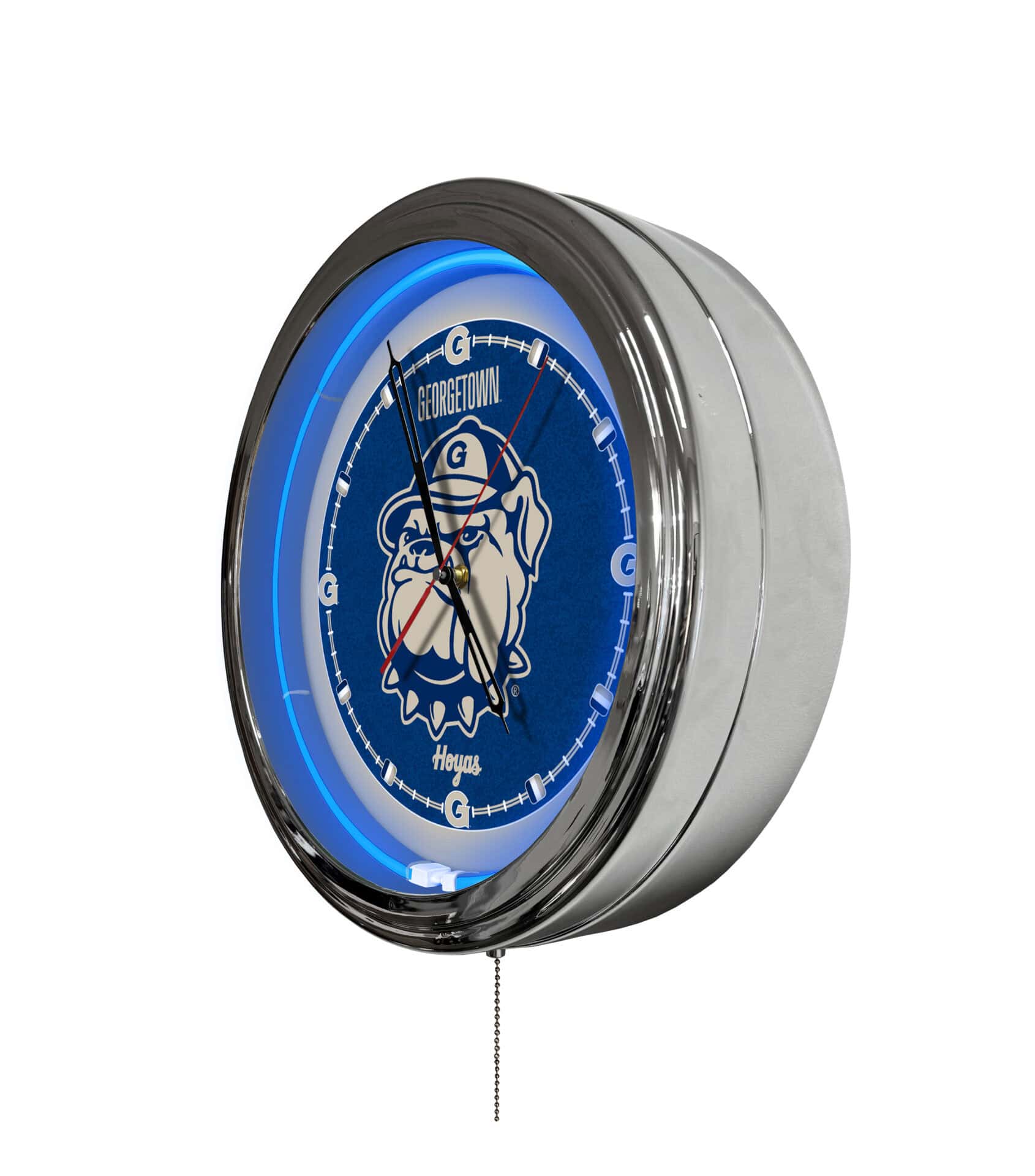 Georgetown University 16-Inch LED Wall Clock in Chrome 2 Georgetown University 16-Inch LED Wall Clock in Chrome - Image 2