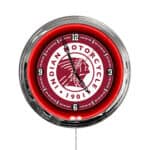 Indian Motorcycle (Head) 16-Inch LED Wall Clock in Chrome
