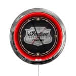 Indian Motorcycle (Metal Shield) 16-Inch LED Wall Clock in Chrome