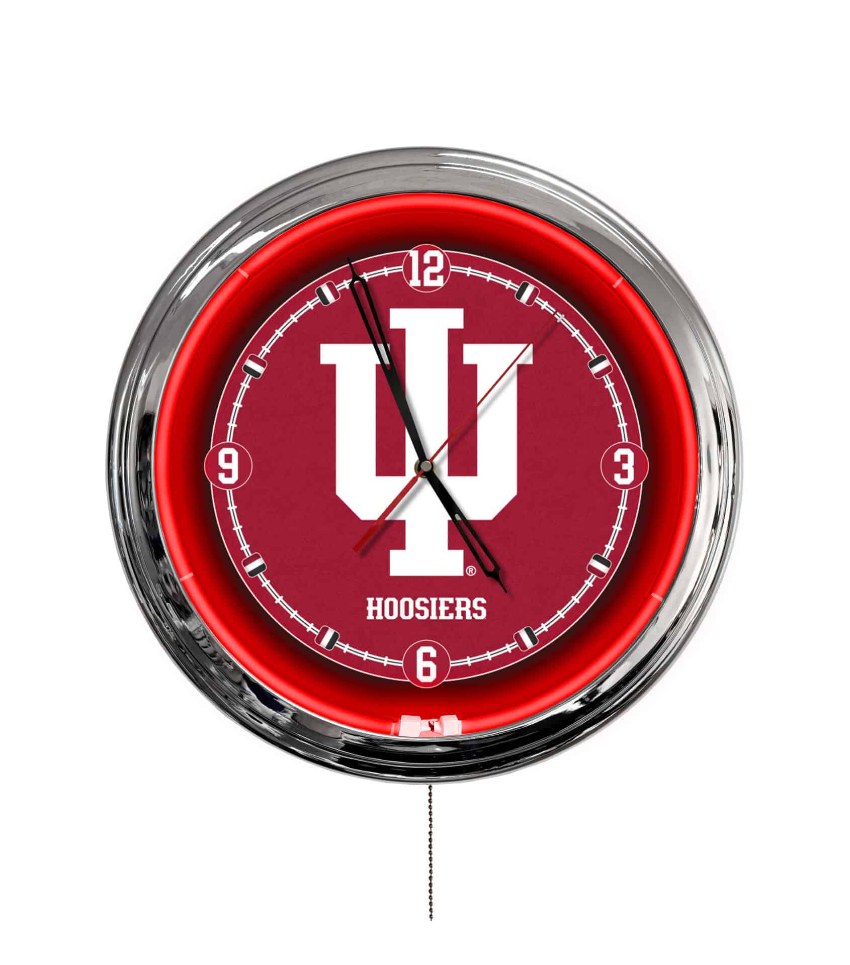 Indiana University 16-Inch LED Wall Clock in Chrome 1 Indiana University 16-Inch LED Wall Clock in Chrome