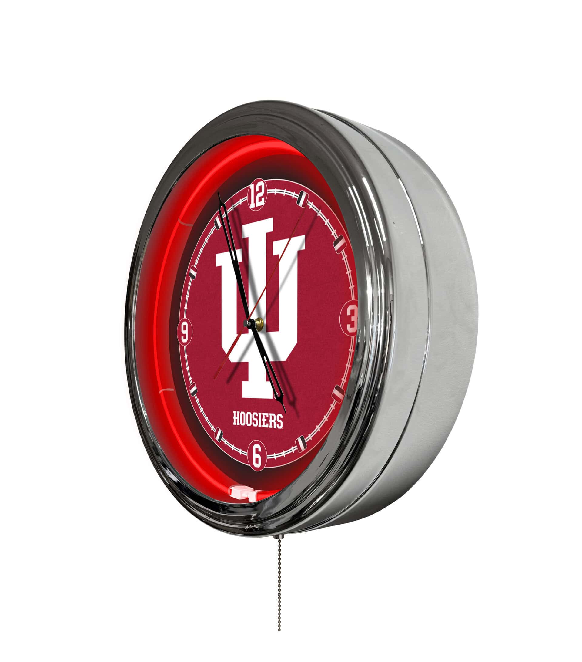 Indiana University 16-Inch LED Wall Clock in Chrome 4 Indiana University 16-Inch LED Wall Clock in Chrome