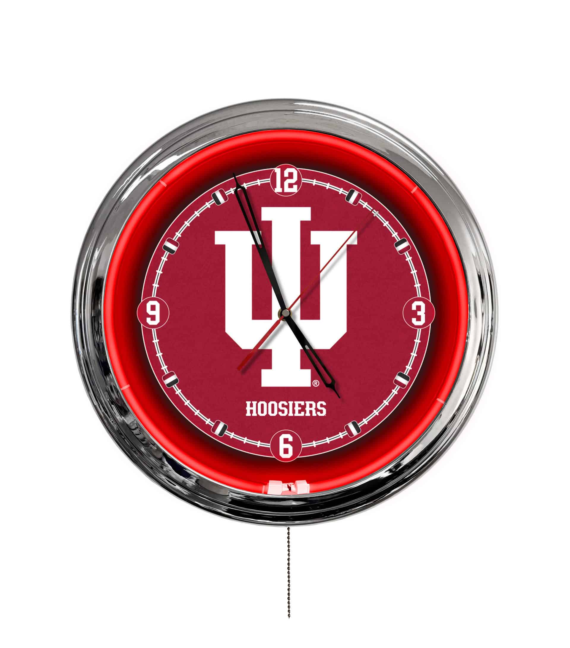 Indiana University 16-Inch LED Wall Clock in Chrome 3 Indiana University 16-Inch LED Wall Clock in Chrome