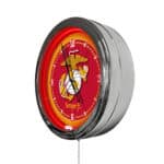 United States Marine Corps (Red/Yellow) 16-Inch LED Wall Clock in Chrome