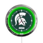 Michigan State University 16-Inch LED Wall Clock in Chrome 3 Michigan State University 16-Inch LED Wall Clock in Chrome