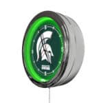 Michigan State University 16-Inch LED Wall Clock in Chrome 4 Michigan State University 16-Inch LED Wall Clock in Chrome