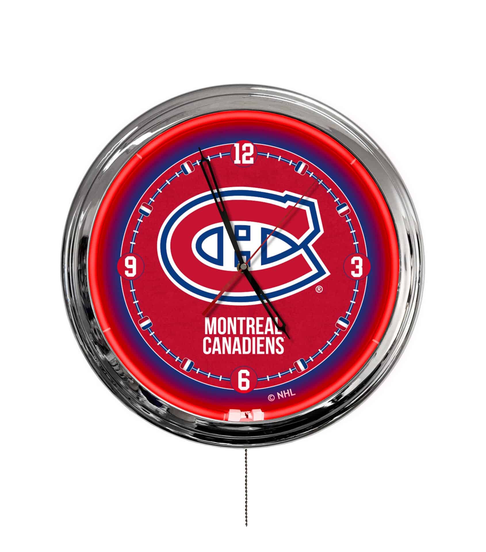 Montreal Canadiens 16-Inch LED Wall Clock in Chrome 1 Montreal Canadiens 16-Inch LED Wall Clock in Chrome