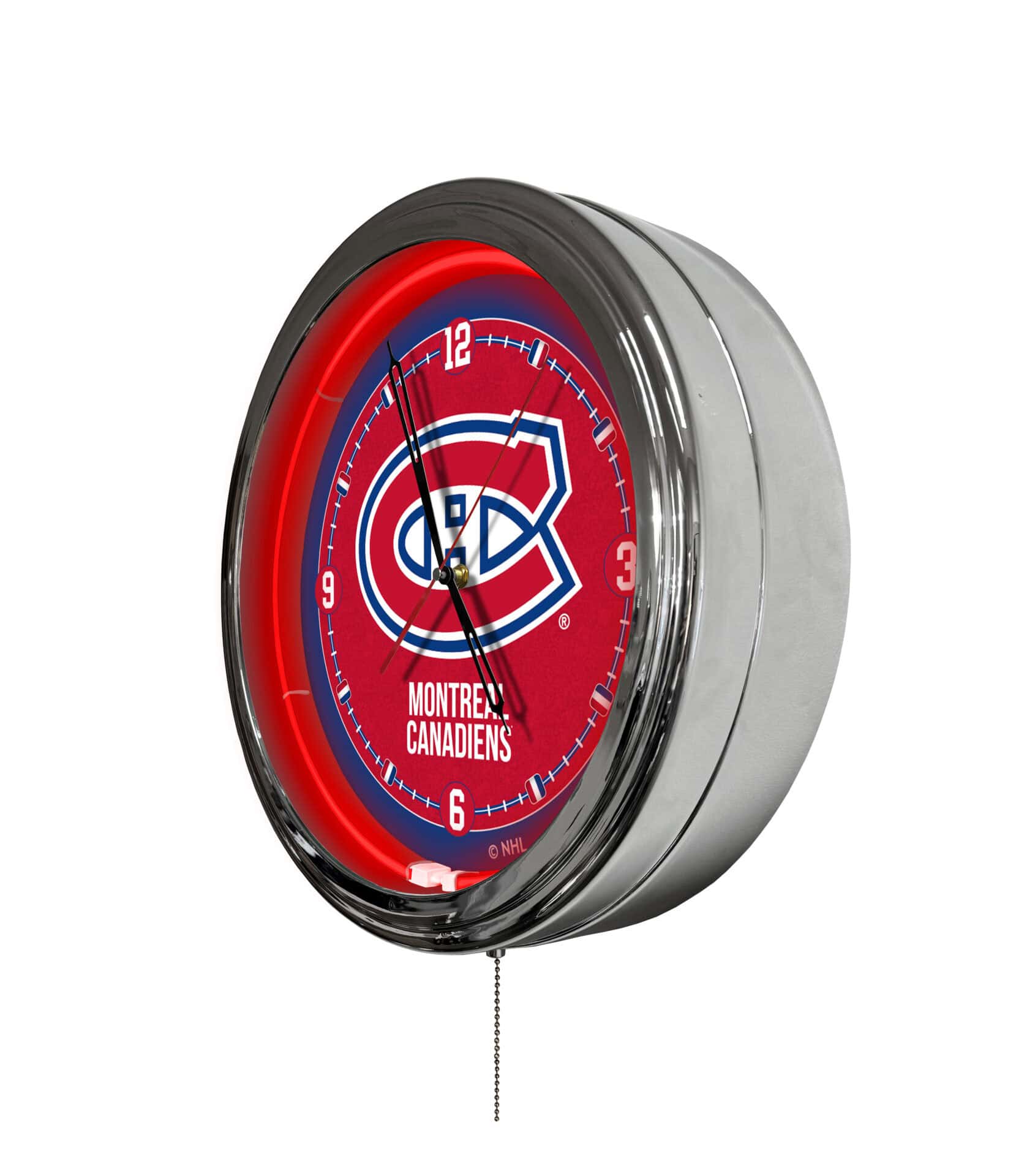 Montreal Canadiens 16-Inch LED Wall Clock in Chrome 2 Montreal Canadiens 16-Inch LED Wall Clock in Chrome - Image 2