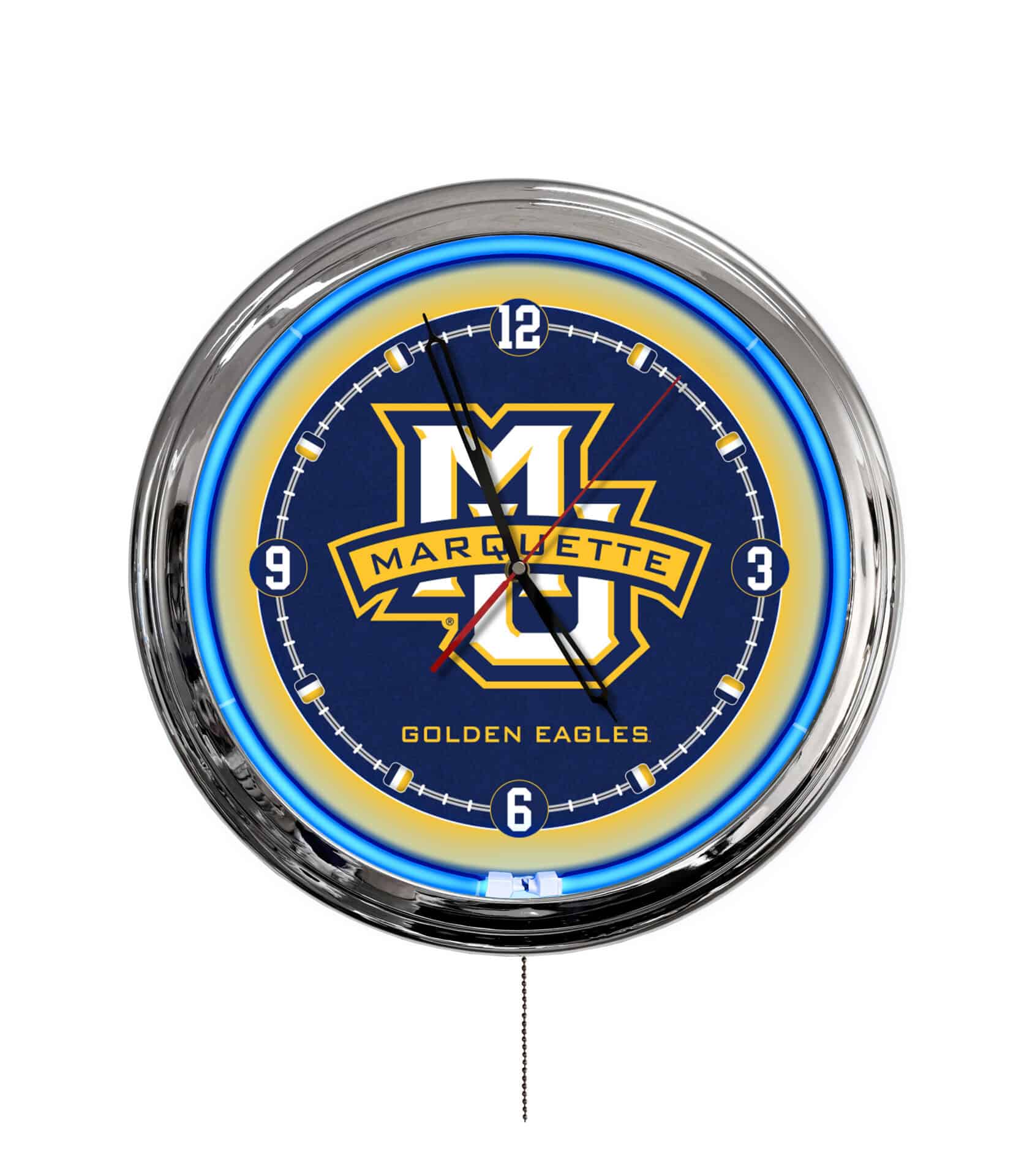 Marquette University 16-Inch LED Wall Clock in Chrome 1 Marquette University 16-Inch LED Wall Clock in Chrome