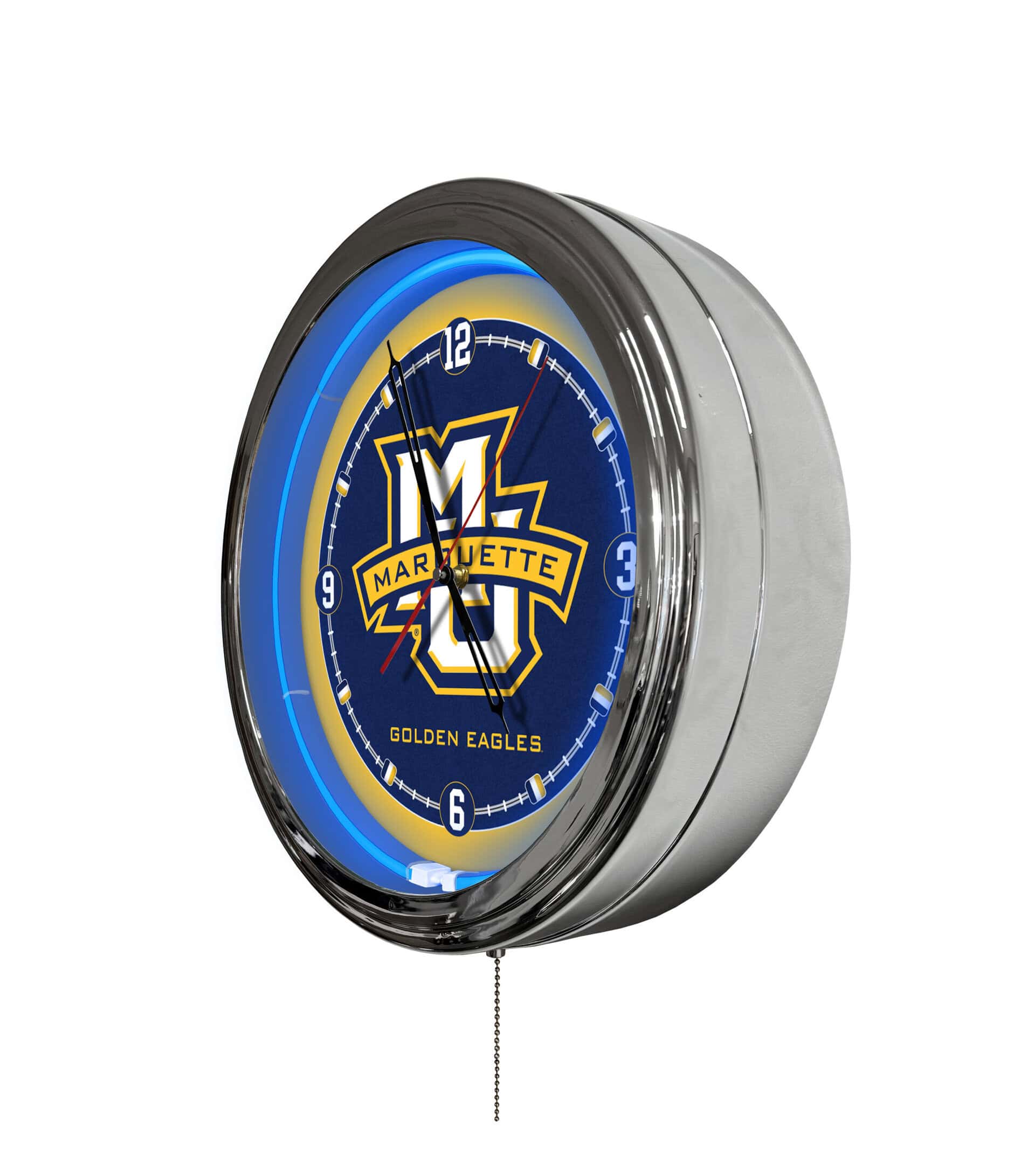 Marquette University 16-Inch LED Wall Clock in Chrome 4 Marquette University 16-Inch LED Wall Clock in Chrome