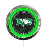 University of North Dakota 16-Inch LED Wall Clock in Chrome