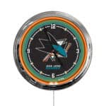 San Jose Sharks 16-Inch LED Wall Clock in Chrome 3 San Jose Sharks 16-Inch LED Wall Clock in Chrome