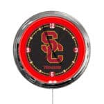 University of Southern California 16-Inch LED Wall Clock in Chrome