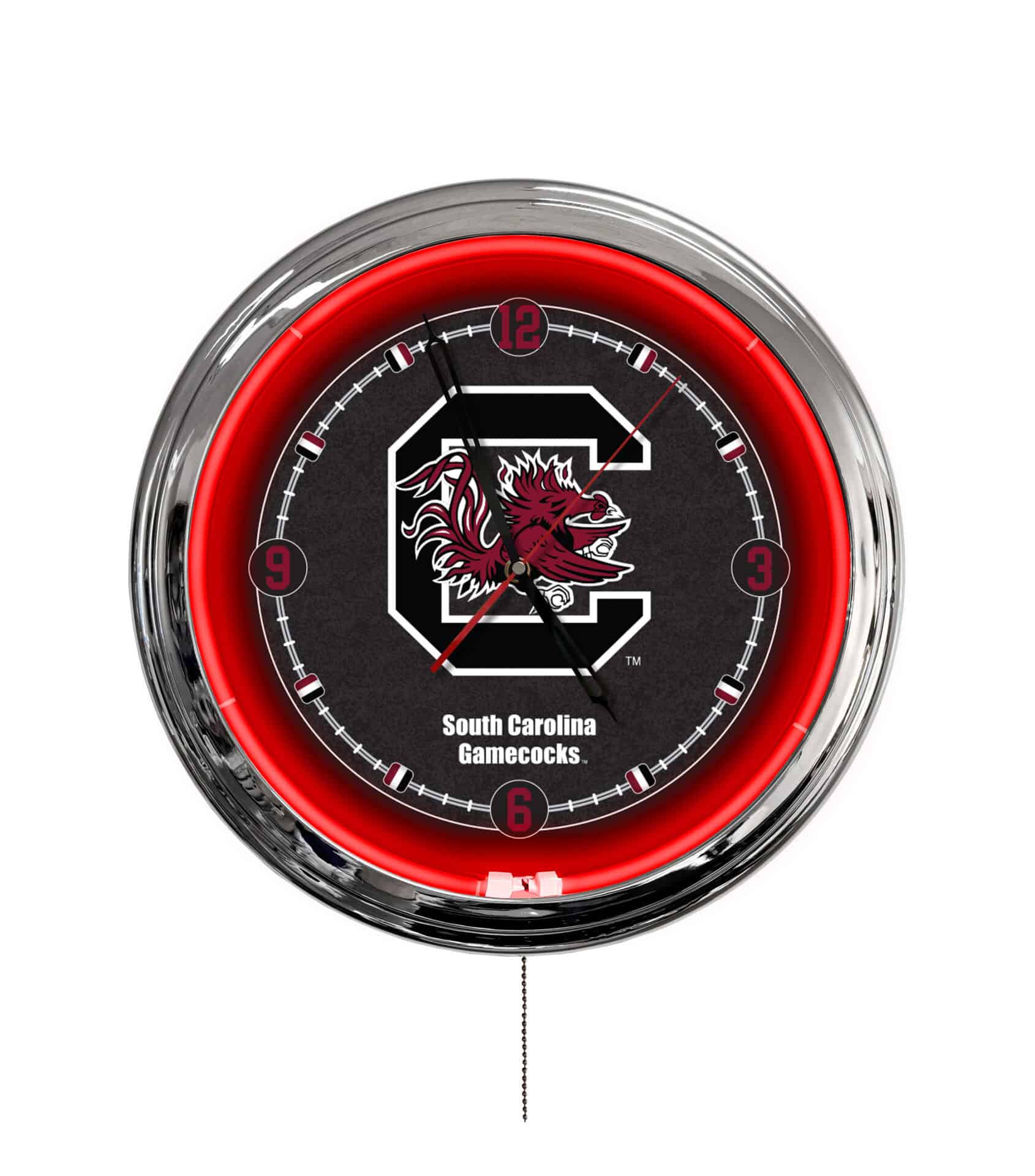 University of South Carolina 16-Inch LED Wall Clock in Chrome 1 University of South Carolina 16-Inch LED Wall Clock in Chrome