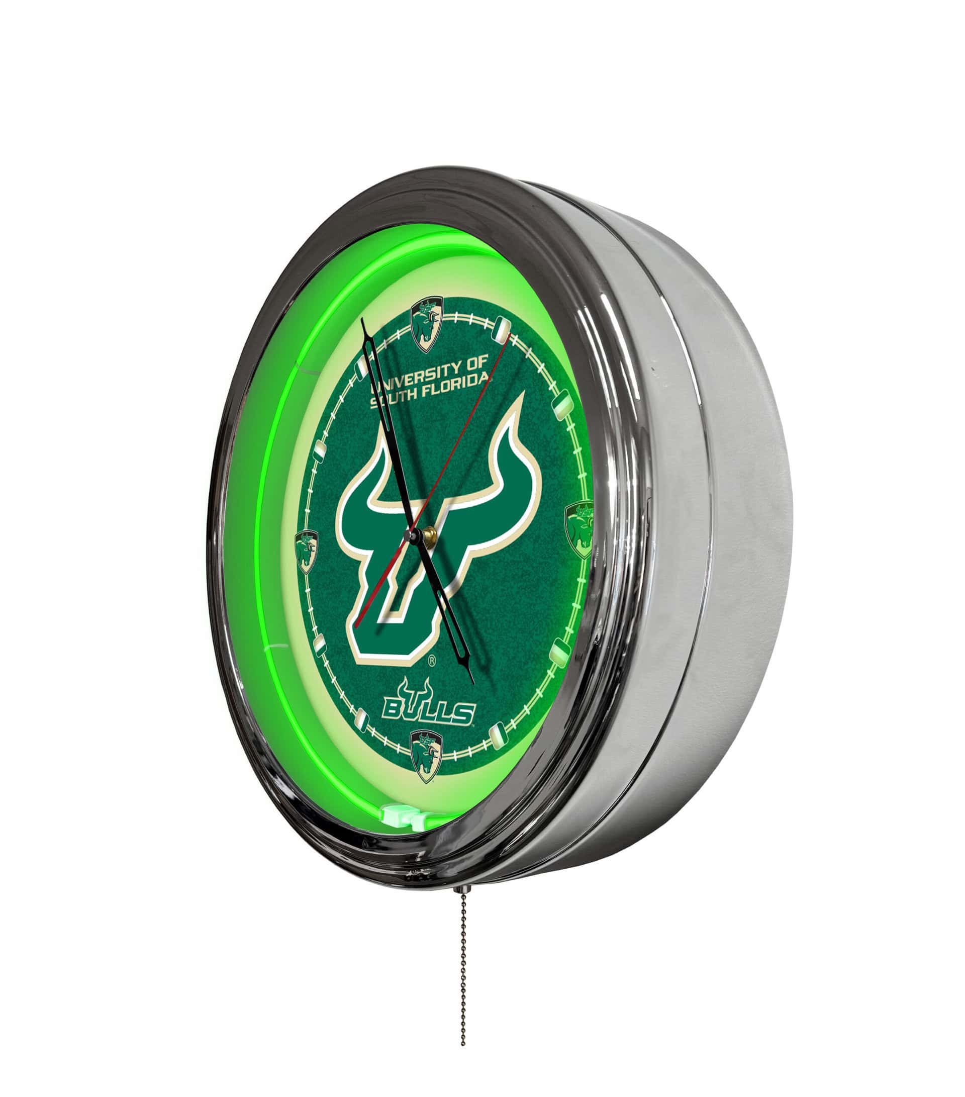 University of South Florida 16-Inch LED Wall Clock in Chrome 4 University of South Florida 16-Inch LED Wall Clock in Chrome