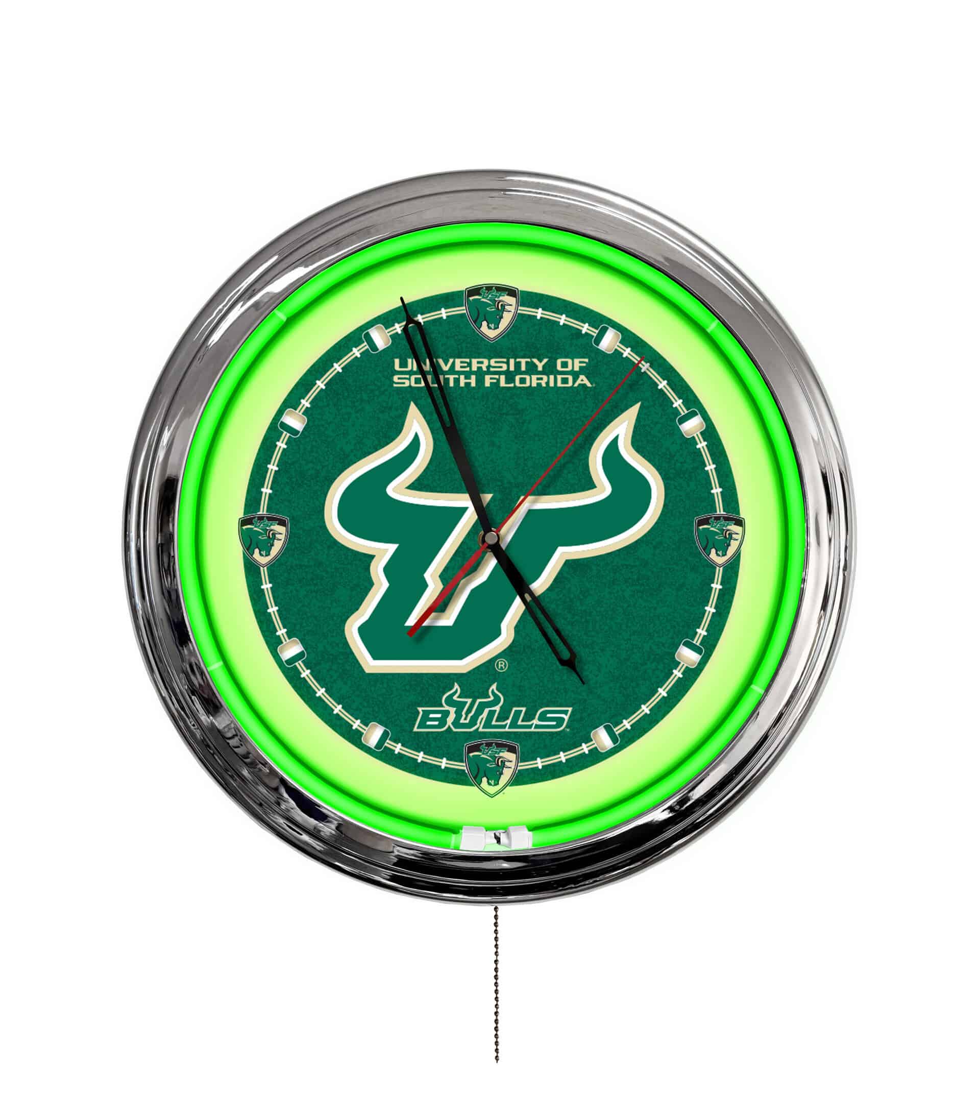 University of South Florida 16-Inch LED Wall Clock in Chrome 3 University of South Florida 16-Inch LED Wall Clock in Chrome