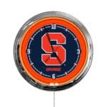 Syracuse University 16-Inch LED Wall Clock in Chrome