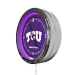 Texas Christian University 16-Inch LED Wall Clock in Chrome