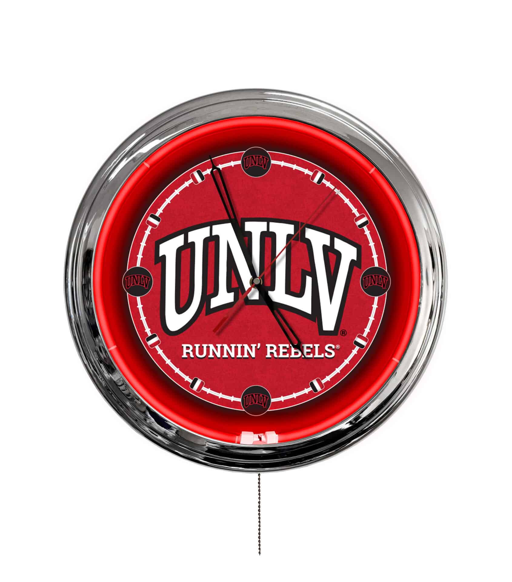 University of Nevada Las Vegas 16-Inch LED Wall Clock in Chrome 1 University of Nevada Las Vegas 16-Inch LED Wall Clock in Chrome