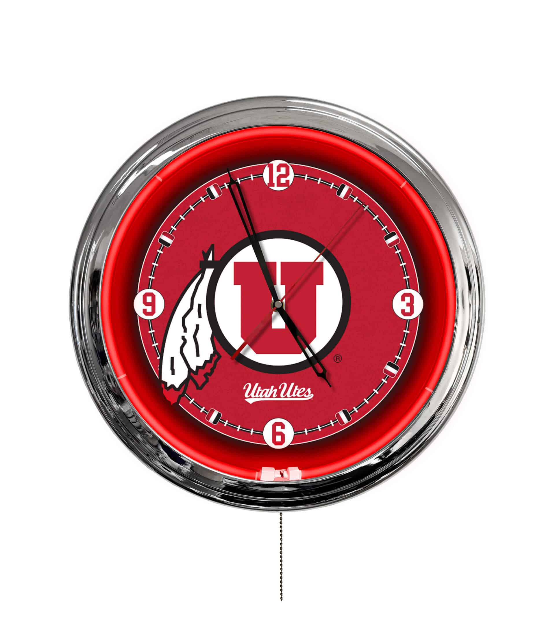 University of Utah 16-Inch LED Wall Clock in Chrome 3 University of Utah 16-Inch LED Wall Clock in Chrome