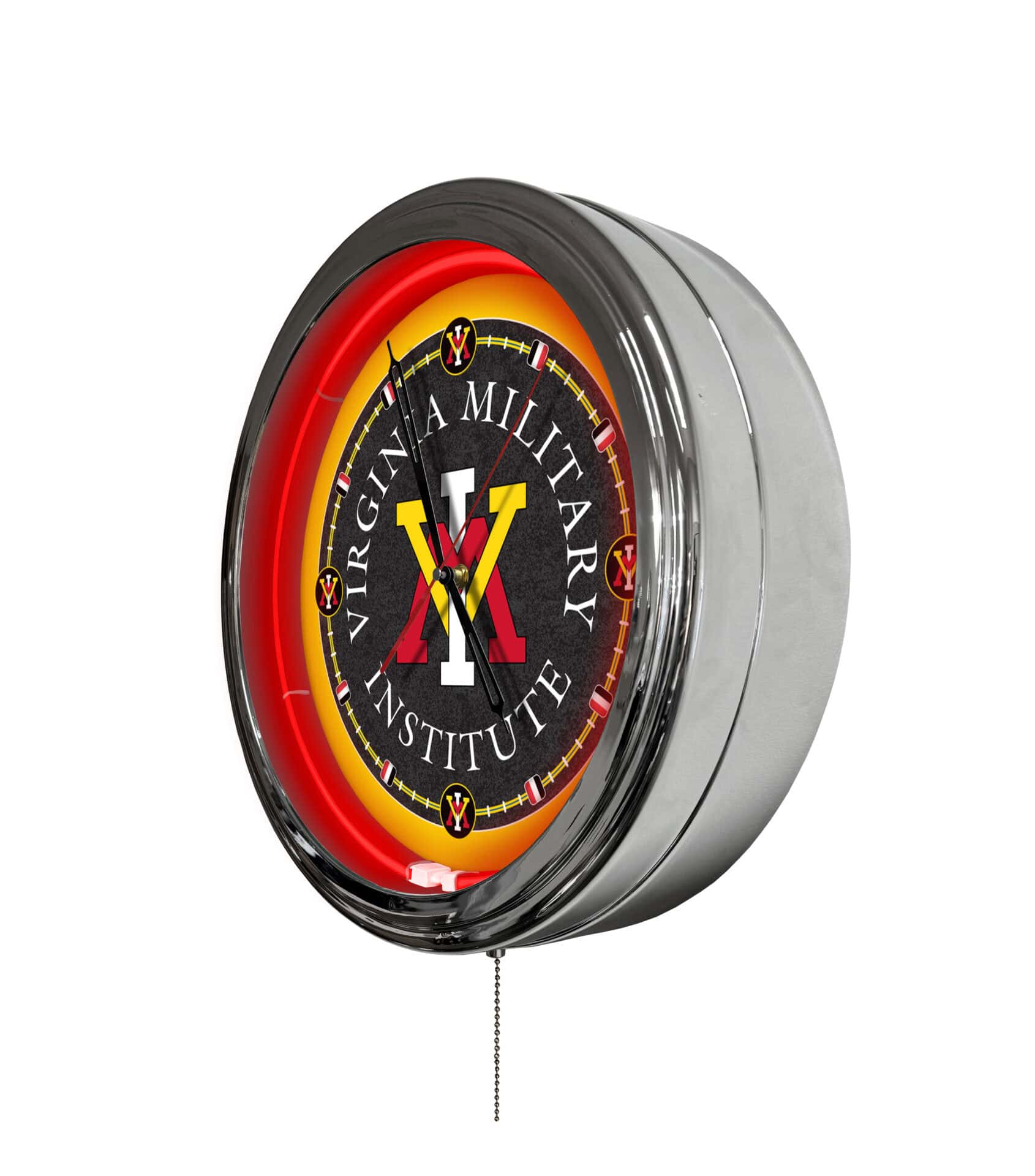 Virginia Military Institute 16-Inch LED Wall Clock in Chrome 2 Virginia Military Institute 16-Inch LED Wall Clock in Chrome - Image 2