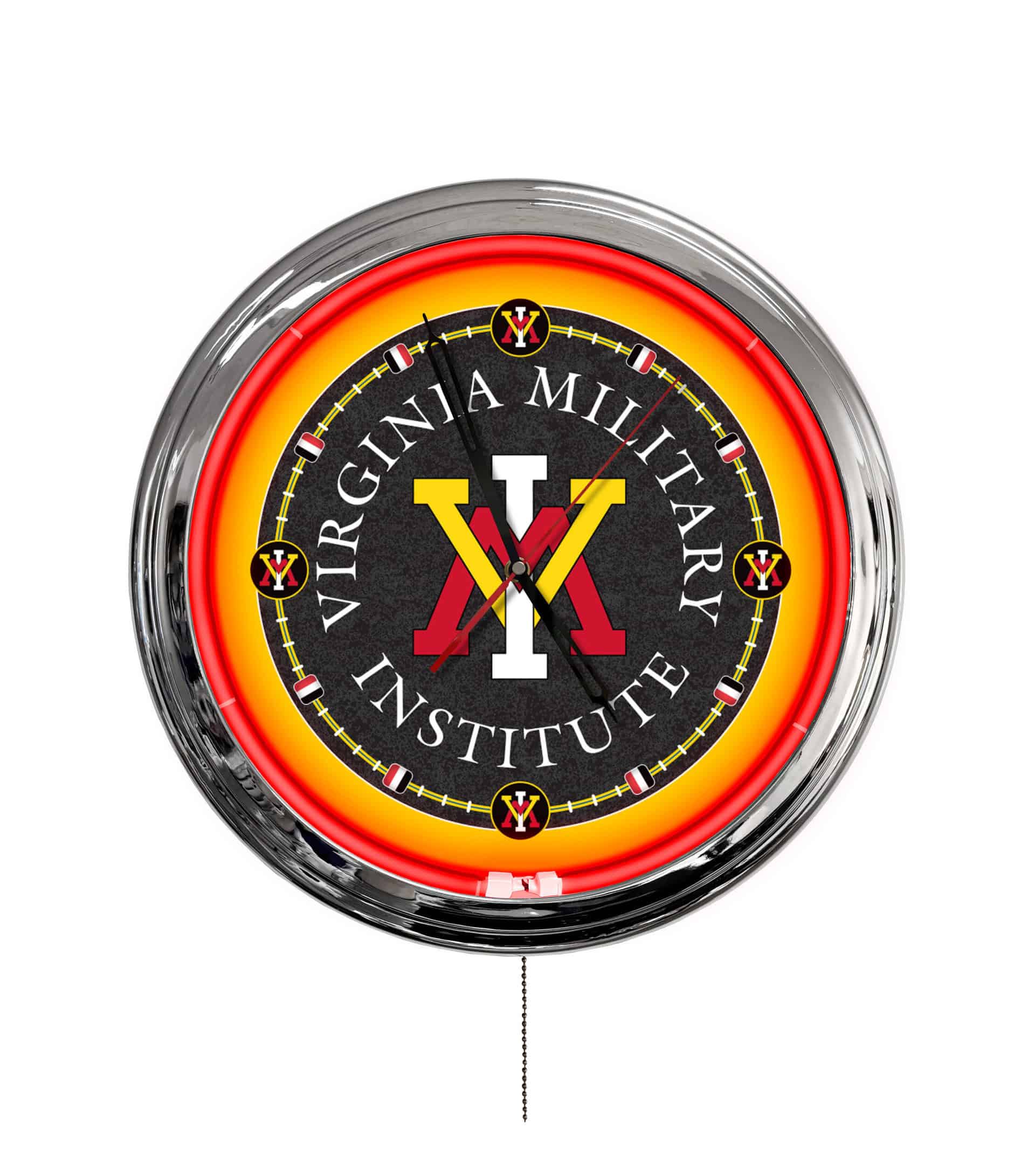 Virginia Military Institute 16-Inch LED Wall Clock in Chrome 3 Virginia Military Institute 16-Inch LED Wall Clock in Chrome