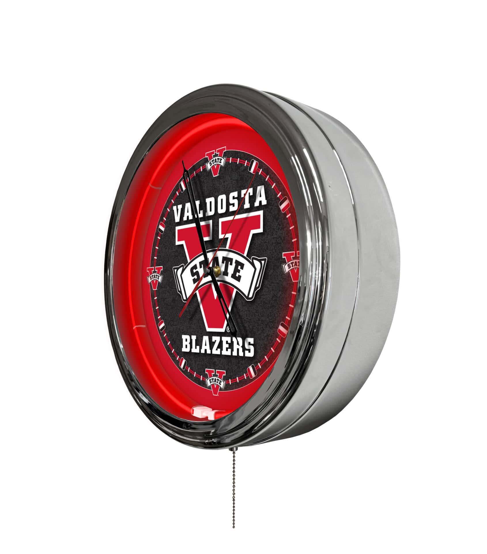 Valdosta State University 16-Inch LED Wall Clock in Chrome 2 Valdosta State University 16-Inch LED Wall Clock in Chrome - Image 2