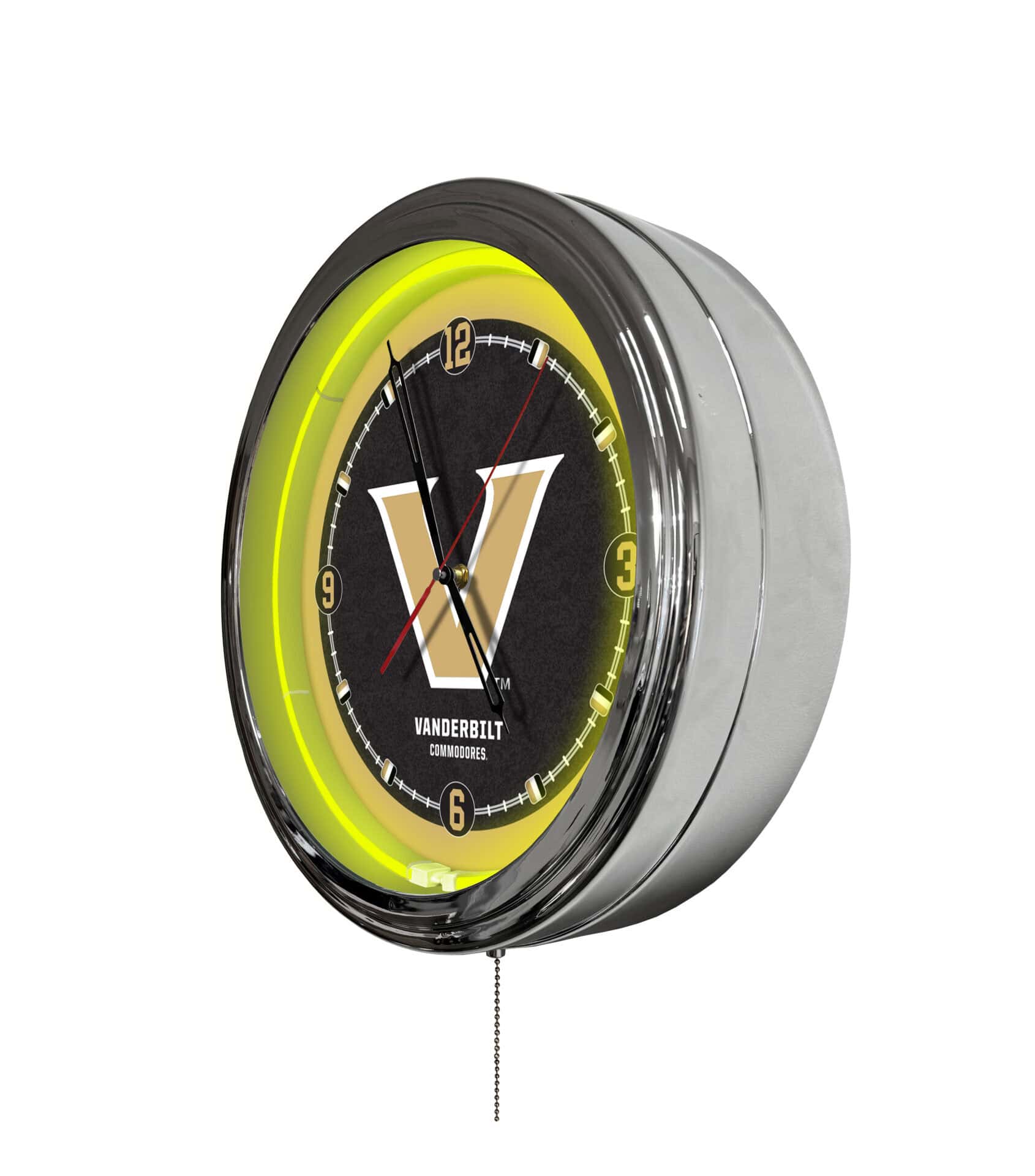 Vanderbilt University 16-Inch LED Wall Clock in Chrome 2 Vanderbilt University 16-Inch LED Wall Clock in Chrome - Image 2