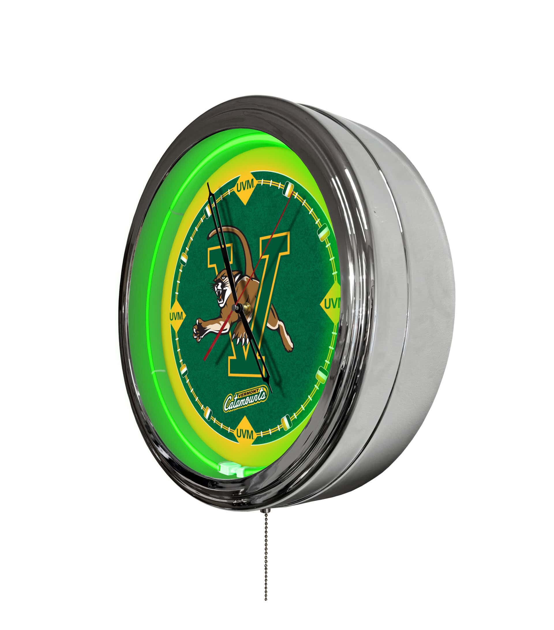 University of Vermont 16-Inch LED Wall Clock in Chrome 4 University of Vermont 16-Inch LED Wall Clock in Chrome