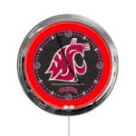 Washington State University 16-Inch LED Wall Clock in Chrome 3 Washington State University 16-Inch LED Wall Clock in Chrome