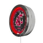 Washington State University 16-Inch LED Wall Clock in Chrome