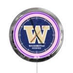 University of Washington 16-Inch LED Wall Clock in Chrome 3 University of Washington 16-Inch LED Wall Clock in Chrome