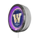University of Washington 16-Inch LED Wall Clock in Chrome 4 University of Washington 16-Inch LED Wall Clock in Chrome