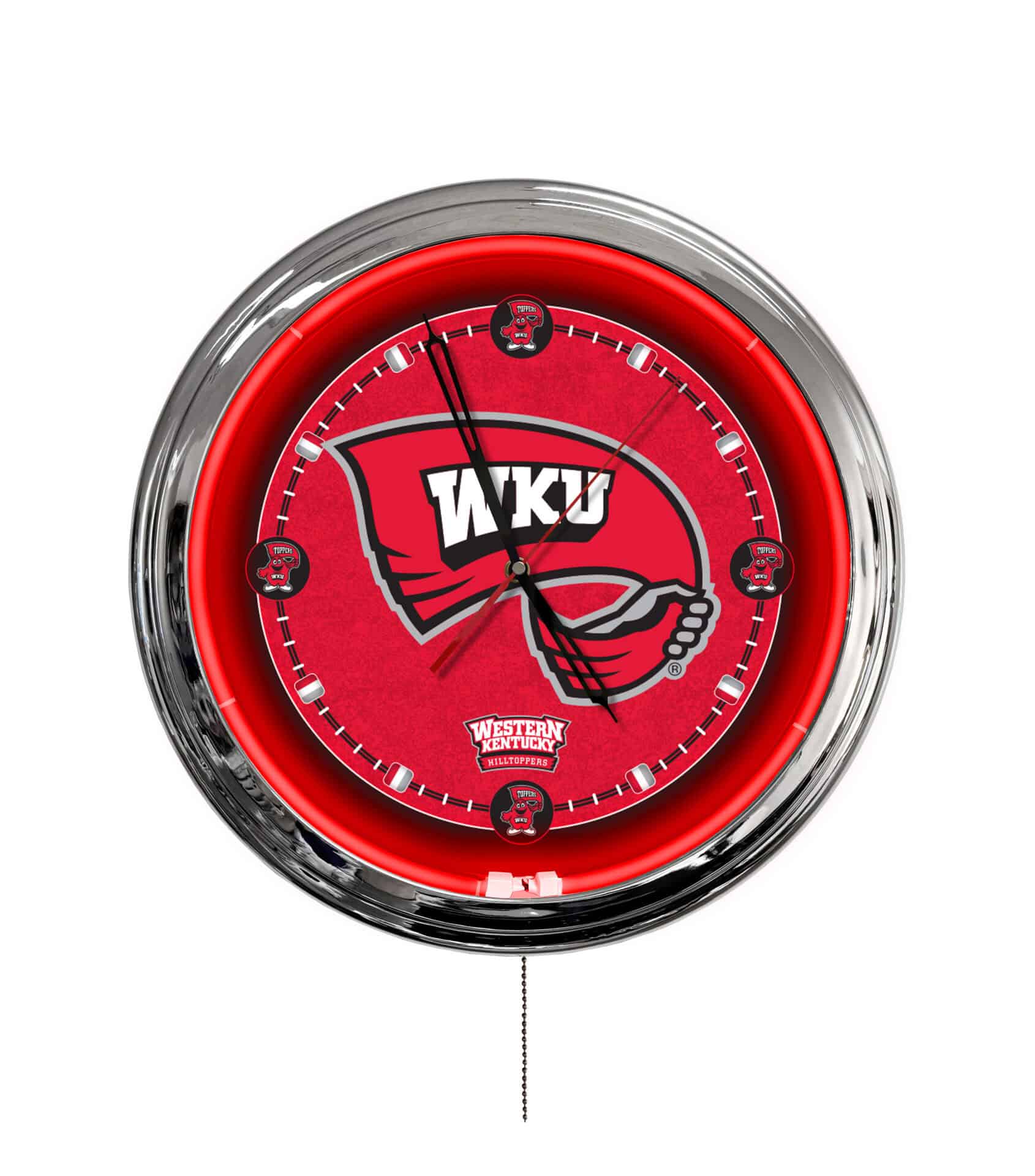 Western Kentucky University 16-Inch LED Wall Clock in Chrome 1 Western Kentucky University 16-Inch LED Wall Clock in Chrome