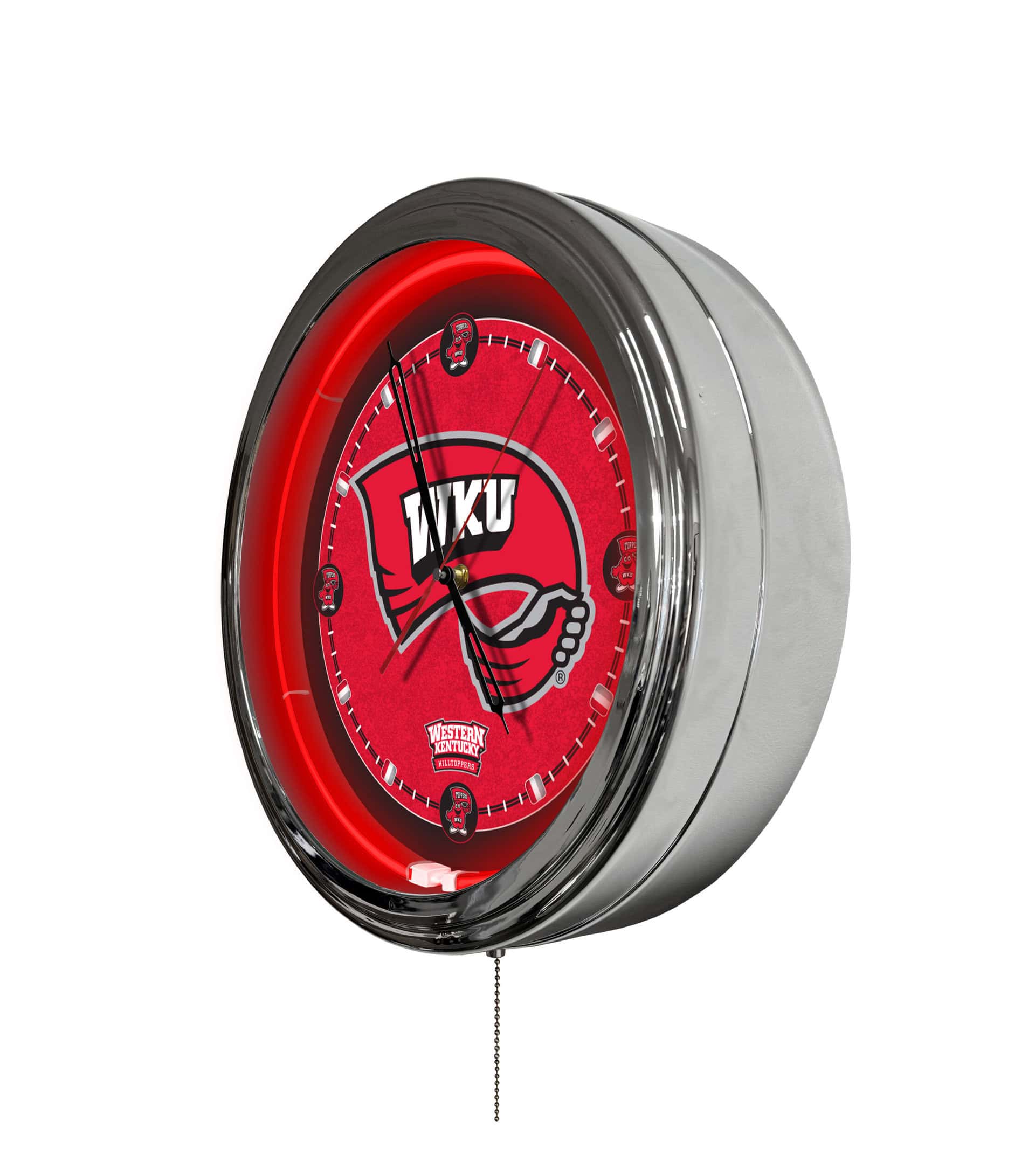 Western Kentucky University 16-Inch LED Wall Clock in Chrome 4 Western Kentucky University 16-Inch LED Wall Clock in Chrome