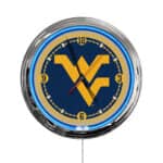 West Virginia University 16-Inch LED Wall Clock in Chrome 3 West Virginia University 16-Inch LED Wall Clock in Chrome